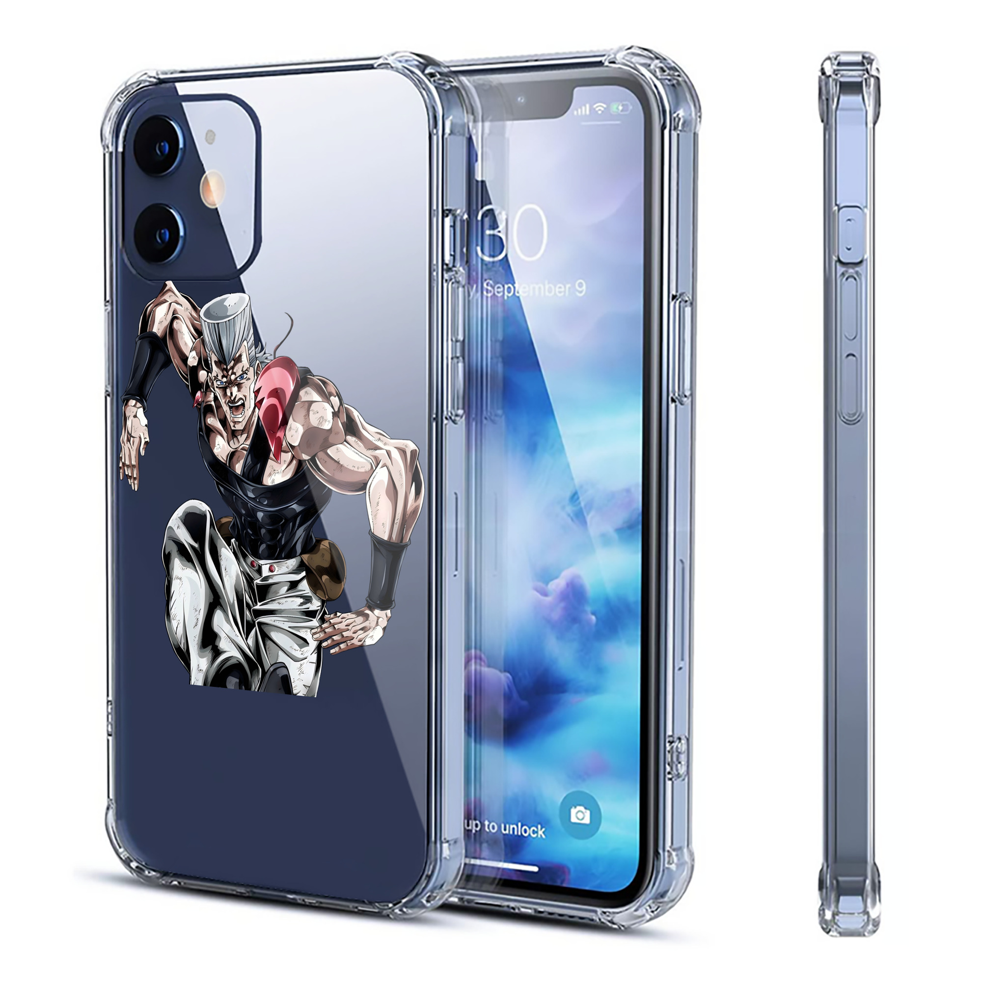 （画像用） ジョジョの奇妙な冒険 ジャン＝ピエール?ポルナレフ JoJo's Bizarre Adventure Jan Pierre Polnareff 【iPhone 12シリーズ対応】透明スマホケース（クリアソフトケース）